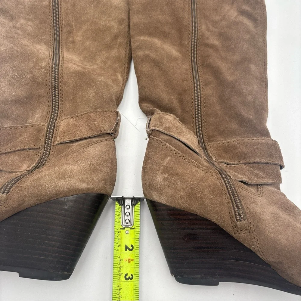 BCBGeneration Brown Suede Wedge Boots‎